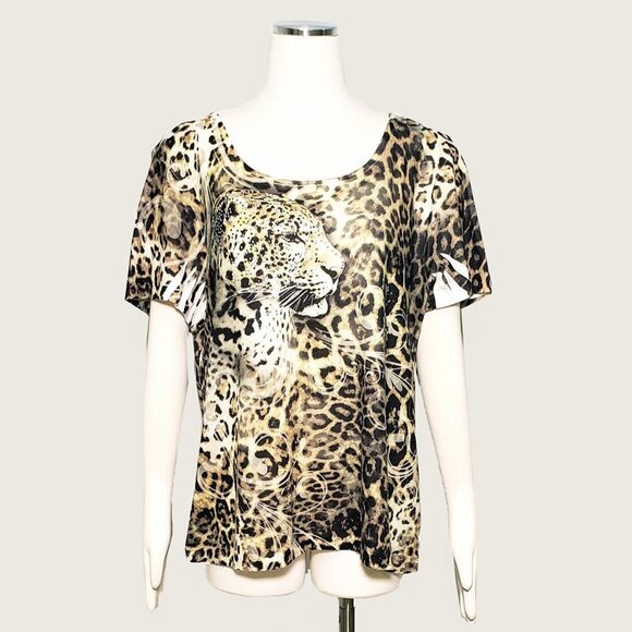 JM Collection Tops - ** JM Collection Leopard Print Top with Tacking​